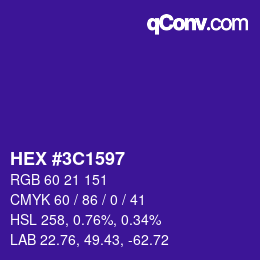 Color code: HEX #3C1597 | qconv.com