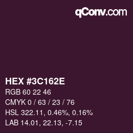 Color code: HEX #3C162E | qconv.com