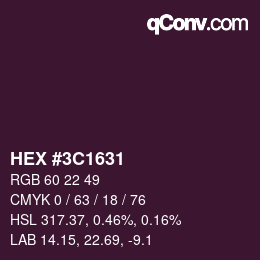 Color code: HEX #3C1631 | qconv.com