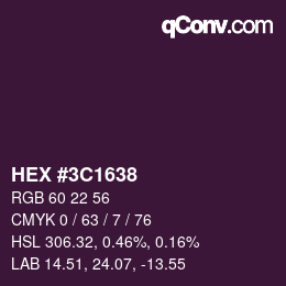 Color code: HEX #3C1638 | qconv.com