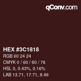 Color code: HEX #3C1818 | qconv.com