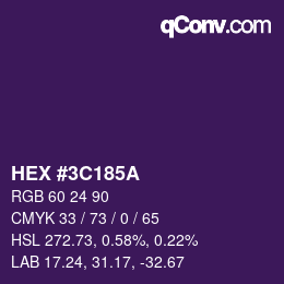 Código de color: HEX #3C185A | qconv.com
