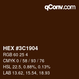 Color code: HEX #3C1904 | qconv.com