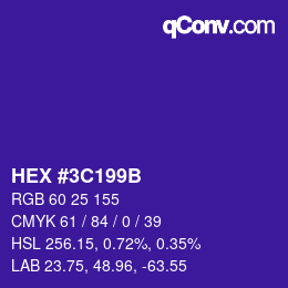 Color code: HEX #3C199B | qconv.com