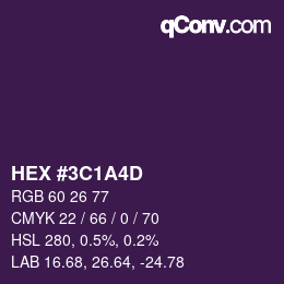 Farbcode: HEX #3C1A4D | qconv.com