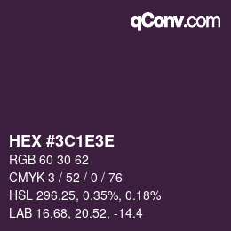 Color code: HEX #3C1E3E | qconv.com