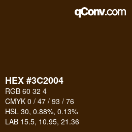 Color code: HEX #3C2004 | qconv.com