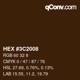 Color code: HEX #3C2008 | qconv.com