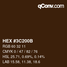 Color code: HEX #3C200B | qconv.com