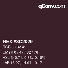 Color code: HEX #3C2029 | qconv.com