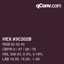 Color code: HEX #3C202B | qconv.com