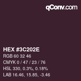 Color code: HEX #3C202E | qconv.com