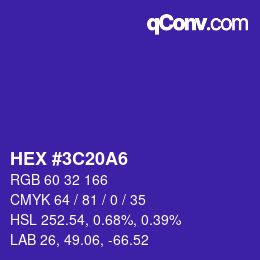Color code: HEX #3C20A6 | qconv.com