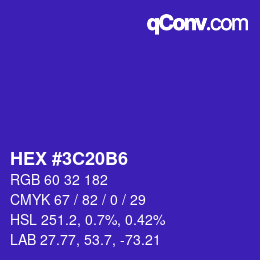Color code: HEX #3C20B6 | qconv.com