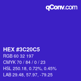 Color code: HEX #3C20C5 | qconv.com