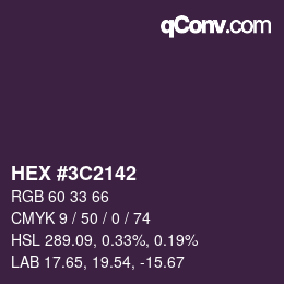 Color code: HEX #3C2142 | qconv.com