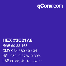 カラーコード: HEX #3C21A8 | qconv.com