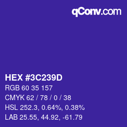 Color code: HEX #3C239D | qconv.com