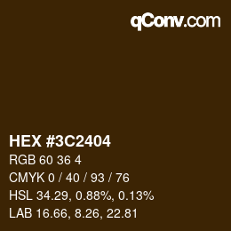 Color code: HEX #3C2404 | qconv.com