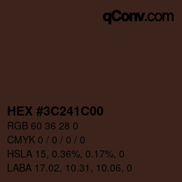 Color code: HEX #3C241C00 | qconv.com