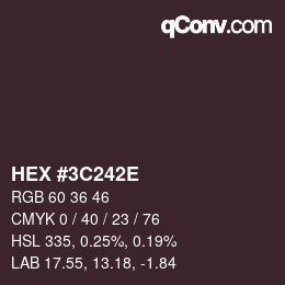 Color code: HEX #3C242E | qconv.com