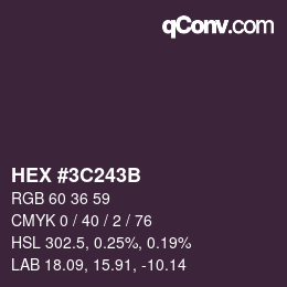 Color code: HEX #3C243B | qconv.com
