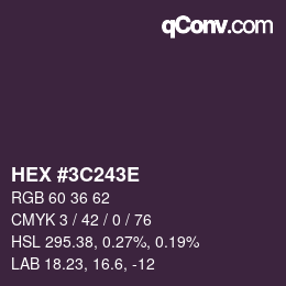 Color code: HEX #3C243E | qconv.com