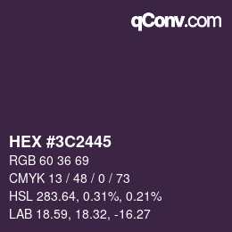 Color code: HEX #3C2445 | qconv.com