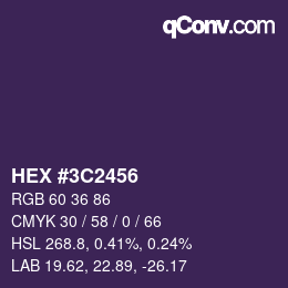 Color code: HEX #3C2456 | qconv.com