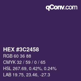 Color code: HEX #3C2458 | qconv.com