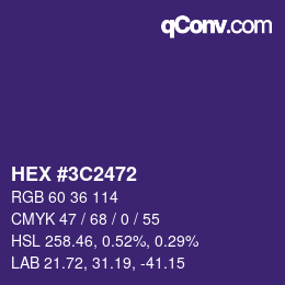 Color code: HEX #3C2472 | qconv.com