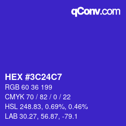 Color code: HEX #3C24C7 | qconv.com