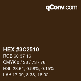 Color code: HEX #3C2510 | qconv.com