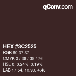Color code: HEX #3C2525 | qconv.com