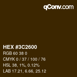 Color code: HEX #3C2600 | qconv.com