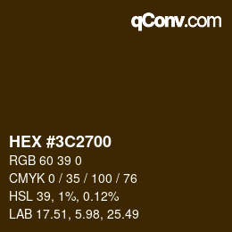 Color code: HEX #3C2700 | qconv.com