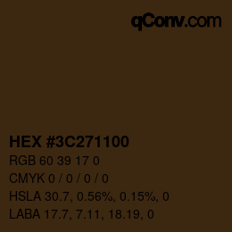 カラーコード: HEX #3C271100 | qconv.com