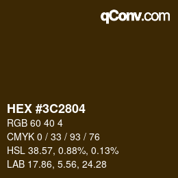 Color code: HEX #3C2804 | qconv.com