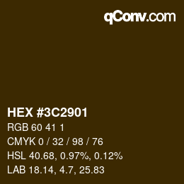 Color code: HEX #3C2901 | qconv.com