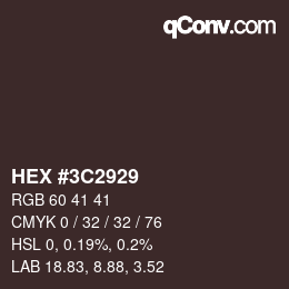 Color code: HEX #3C2929 | qconv.com