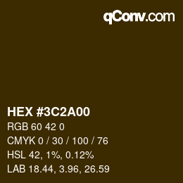 Color code: HEX #3C2A00 | qconv.com