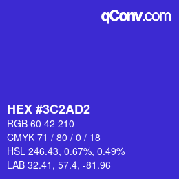 Color code: HEX #3C2AD2 | qconv.com