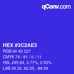 Color code: HEX #3C2AE3 | qconv.com