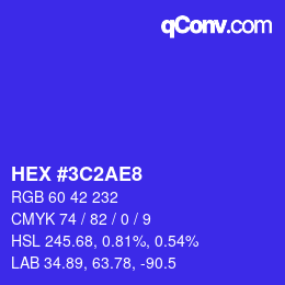 Color code: HEX #3C2AE8 | qconv.com