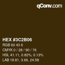 Color code: HEX #3C2B06 | qconv.com