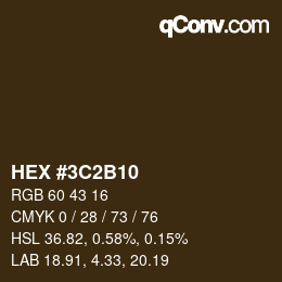 Color code: HEX #3C2B10 | qconv.com