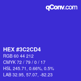 カラーコード: HEX #3C2CD4 | qconv.com
