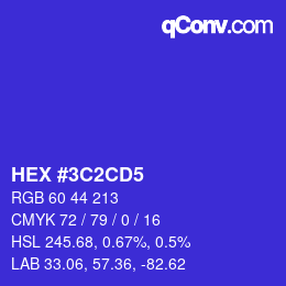 カラーコード: HEX #3C2CD5 | qconv.com