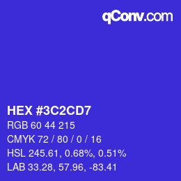 Color code: HEX #3C2CD7 | qconv.com