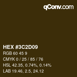 Color code: HEX #3C2D09 | qconv.com